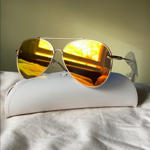 AQS 60MM Gold Mirror Sunglasses New NeverUsed main image 8